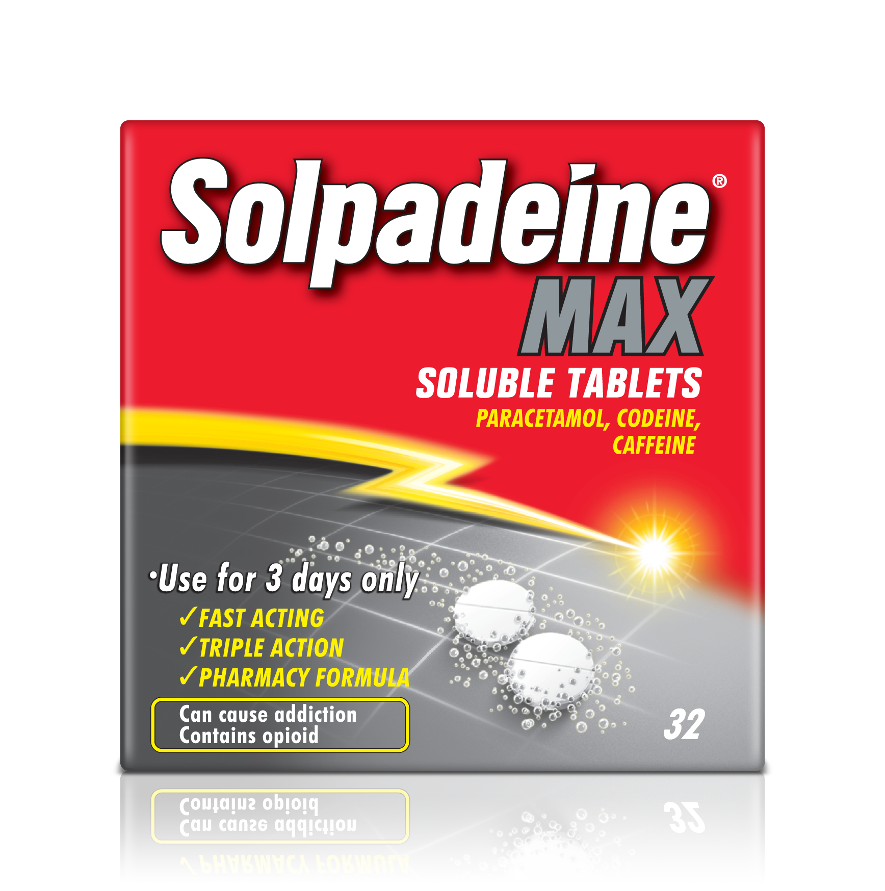 Solpadeine MAX soluble tablets product packaging