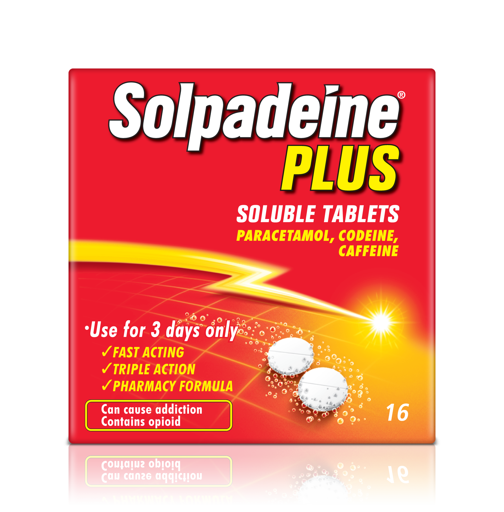 Solpadeine PLUS soluble tablets product packaging