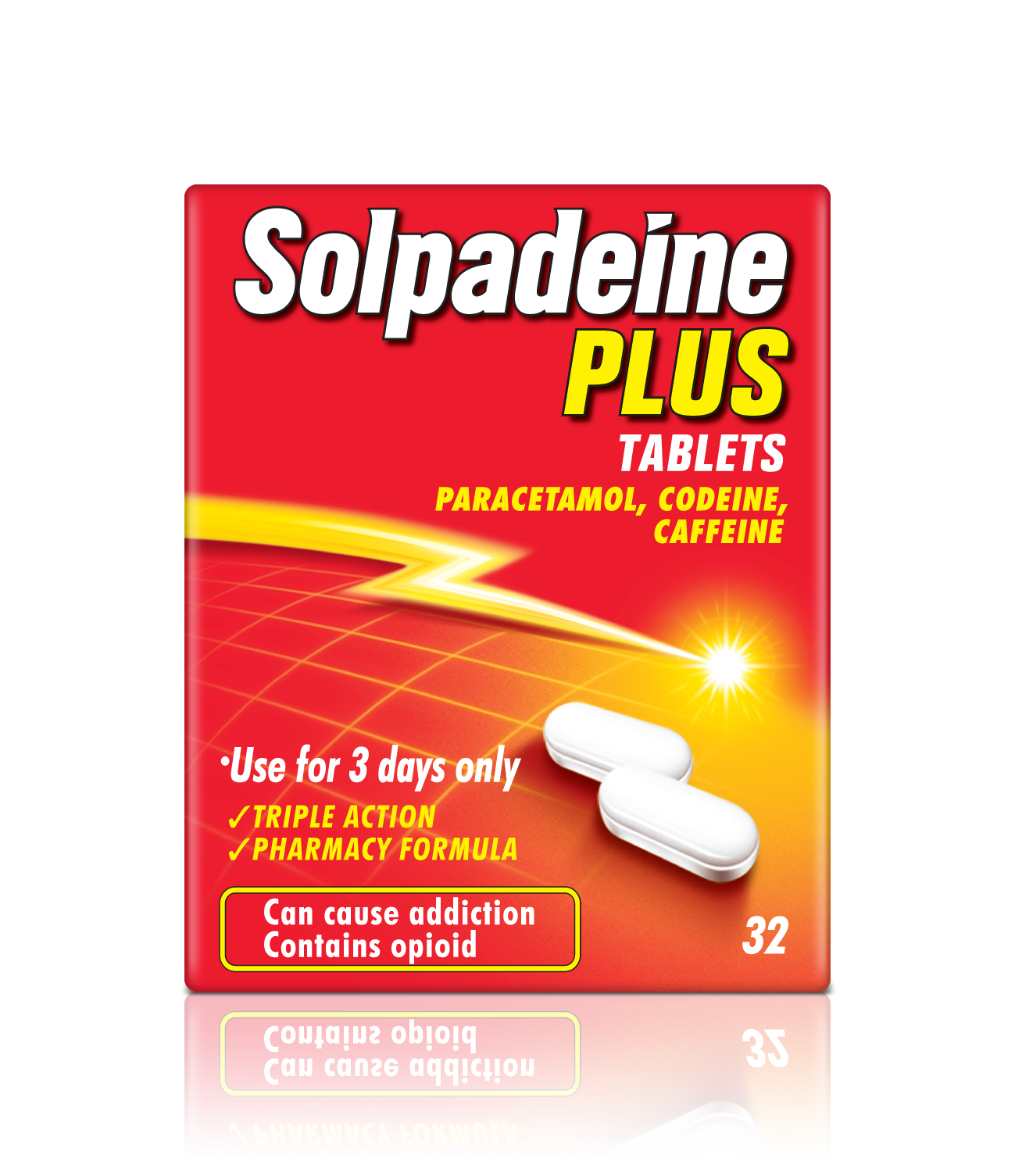 Solpadeine PLUS tablets product packaging